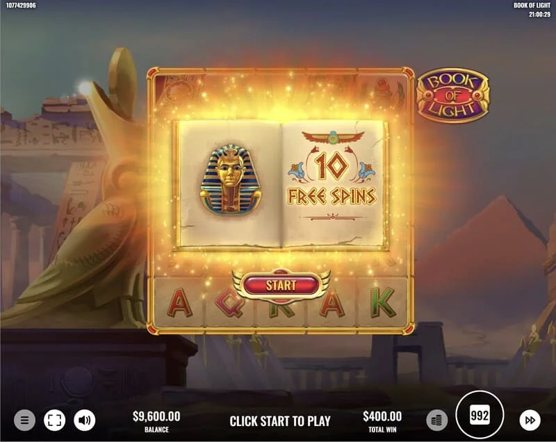 Book of Lights – uruchomienie Free Spins i rozszerzający się symbol